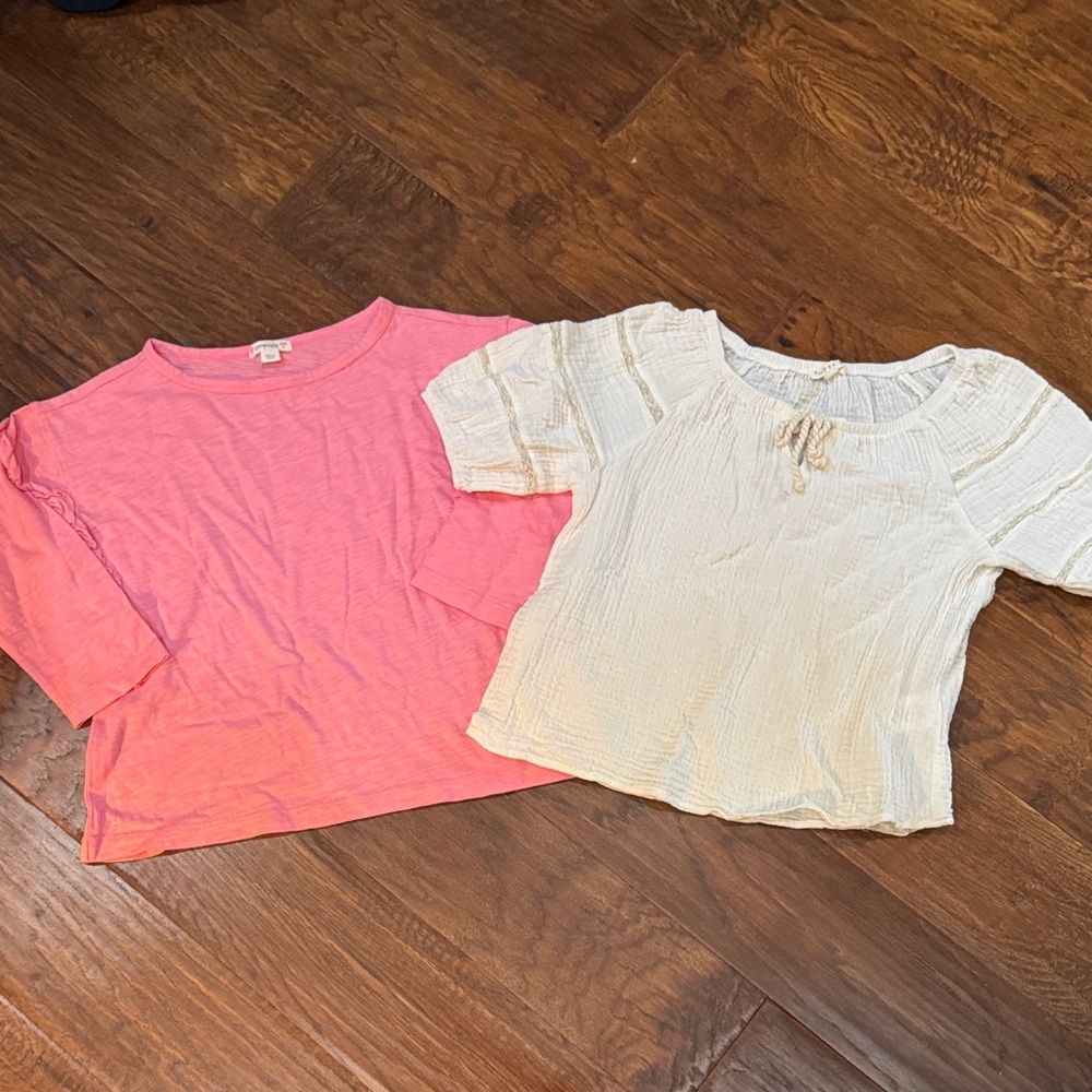 Crewcuts Pink and Copper Key Cream Shirts